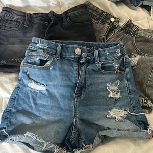 3 pairs of jean shorts
